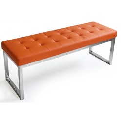 Tufted Upholstered Luggage Bench with Metal Legs