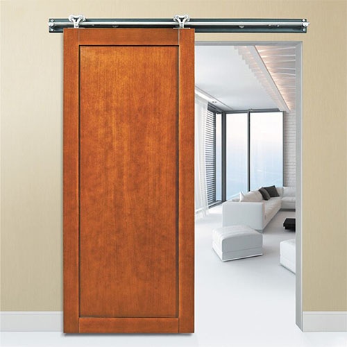 Sliding Shaker Style Architectural Wood Barn Door with Metal Hardware