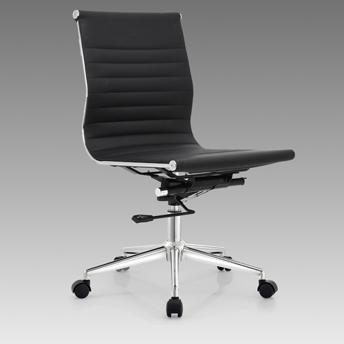 Armless ergonomic swivel desk chair for hotel guestroom