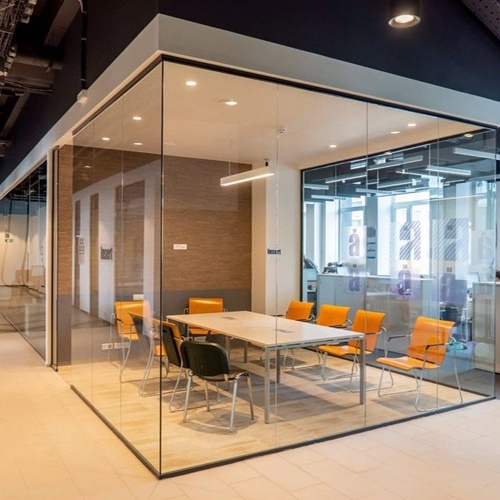 Clear Single Glazed Office Dividing Wall Glass All Glass Room Frameless Glass Partition Wall for Commercial Office