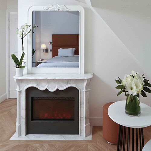 Marble Furniture Marble Fireplace Mantel and Surrounding