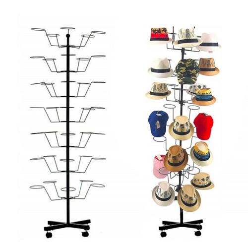 Retail store cap and hat display metal fixture