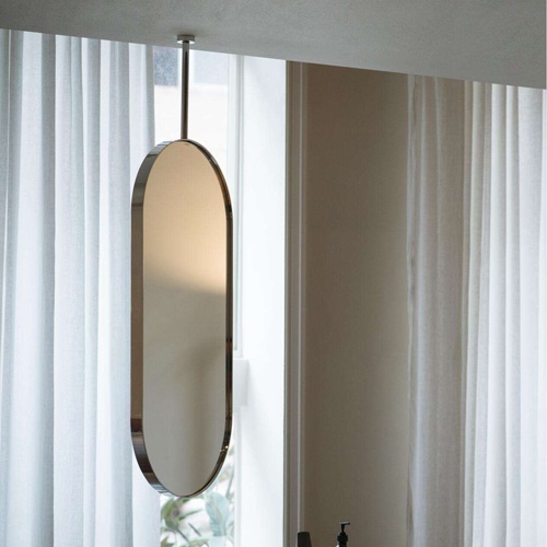 Stainless steel framing and hanging hardware bathroom vanity mirror