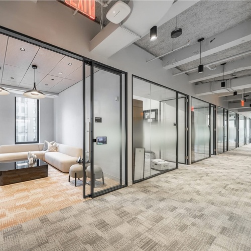 glass moving wall partitionfor commercial space