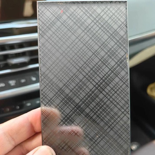 grey tinted and acid etched carving glass style F