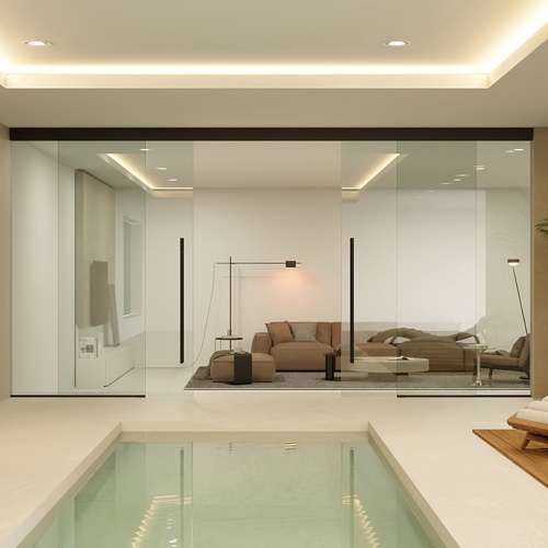 synchronized sliding glass door with Saheco hardware