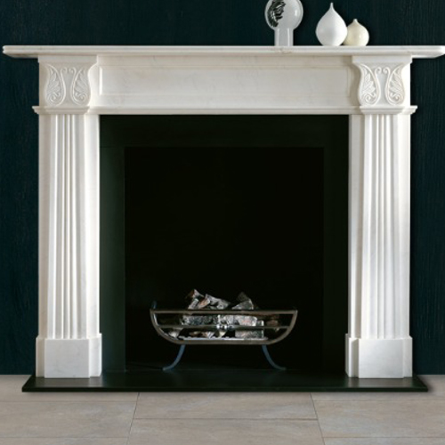 THE ACANTHUS marble fireplace mantel Chesneys fireplace