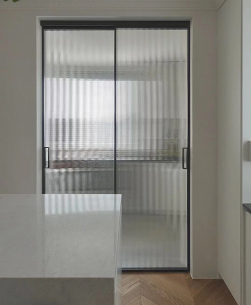 sleek aluminum glass door