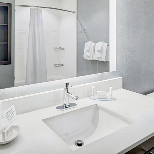 White Ice quartz bathroom vanitytop