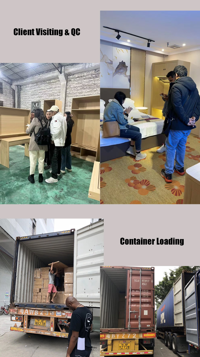 client visiting and QC container loading ocean shipment