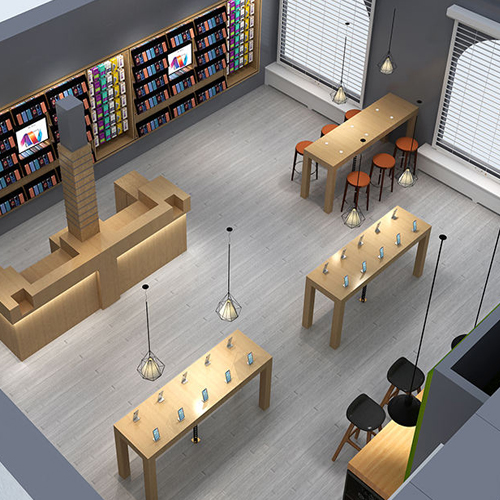 Mobile phone retail shop display cabinet and table