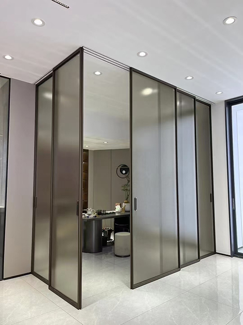 aluminum telescopic sliding glass door