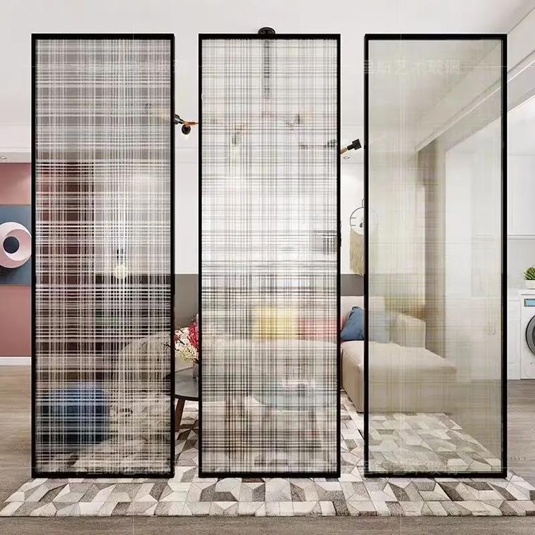 fabric laminated glass wall divider