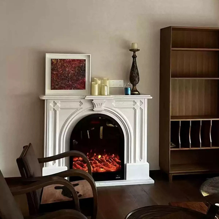 marble fireplace mantel showroom