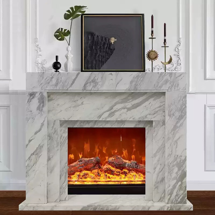 marble fireplace mantel showroom