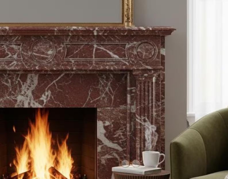 marble rosso levanto fireplace mantel
