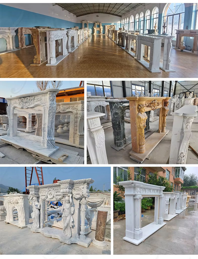 marble fireplace showroom