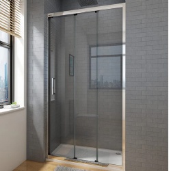 3 panel sliding glass shower door