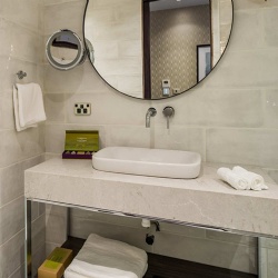Beige Marble Bathroom Countertop in Doubletree Hotel