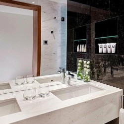 Bespoke Resort Bathroom Vanity Crafted from Italian Marble