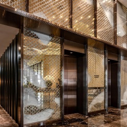 Bronze Metal Mesh Laminated Glass for Decoration