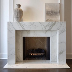 Calacatta Marble Surround Creates Museum-Quality Architectural Drama