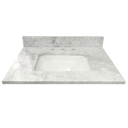 Carrara marble vanity top with sink