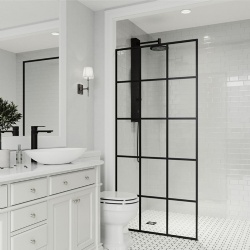 Chic french grid style fixed frame shower screen