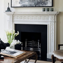 Classic marble fireplace renovation and custom design