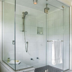 Commercial glass and hardware for shower partition