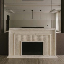 Contemporary Travertine Fireplace Surround