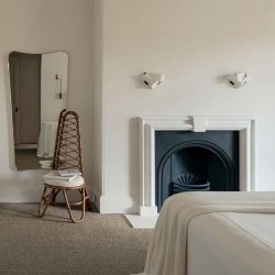 Contemporay bolection fireplace surround with keystone detail