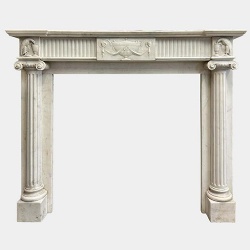 Description English Regency Period Marble Fireplace Mantel