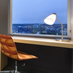 Desk Lamp with White Glass Acrylic Shape