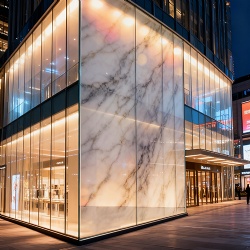 Digitally printed glass with marble and onyx texture