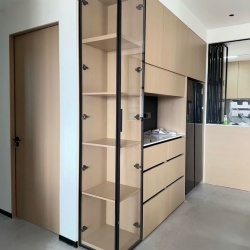 Display cabinet with aluminum glass door