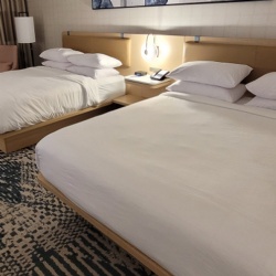 Double Queen Headboard with Bed Platform for Delta Hotel