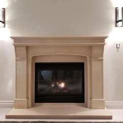 Egyptian Beige Marble Fireplace Mantel