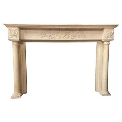 Empire Mantle Fireplace Carved In White Carrara Marble France