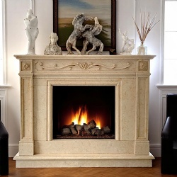 Empire Style Fireplace in Yellow Marble