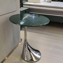 End Table and Coffee Table with Metal Base and Marble top
