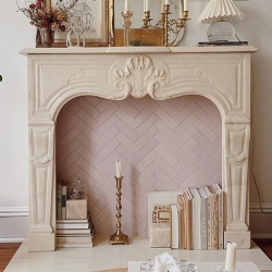 Faux beige marble fireplace mantel french style interior marble furniture