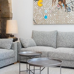 Fire Rated Chenille Sofa for Motel Lobby