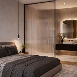 Fluted Glass for Hotel Room Shower Partition