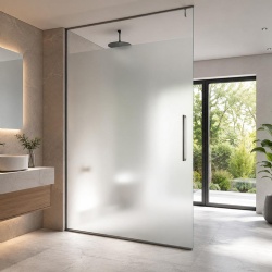 Frosted Bathroom Glass Divider for Shower Area