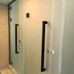 Frosted interlayer laminated glass bathroom partition and door system