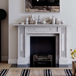 Greek Revival Marble Fireplace Mantel and Surround