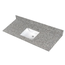 Grey granite bathroom vanity top and bowl