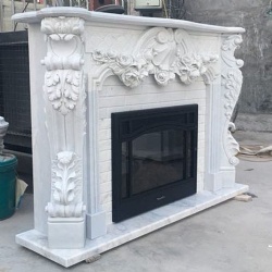 Hand carved marble fireplace supplier