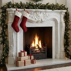 Hand carved white carrara marble fireplace mantel french rococo style surround